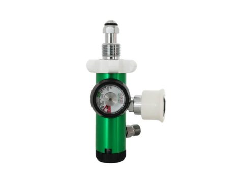 Click Style CGA870 Pin Index Yoke Regulator with Schrader Outlet