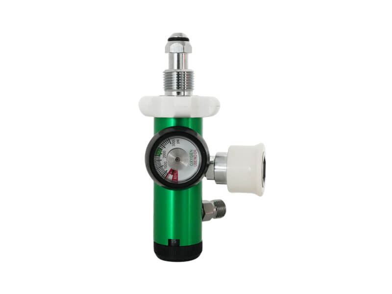 Click Style CGA870 Pin Index Yoke Regulator with Schrader Outlet